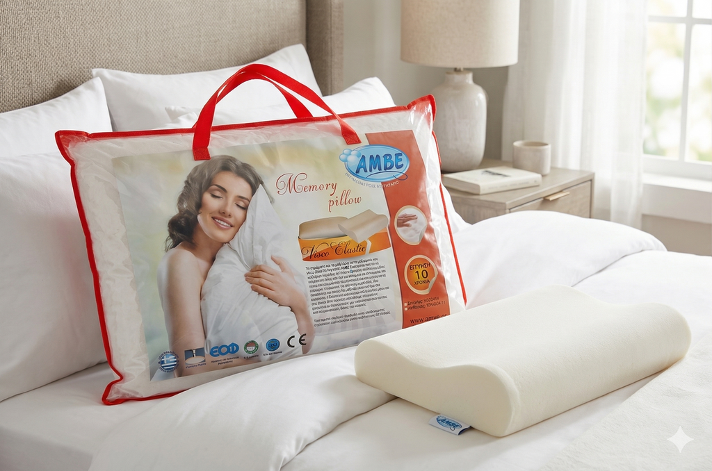 Μαξιλάρι Ύπνου Ambe Memory Foam Με Κούρμπα